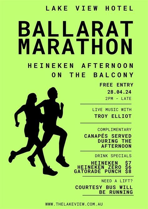 The Lake View Ballarat Marathon “Heineken Afternoon on the Balcony”, 22 ...