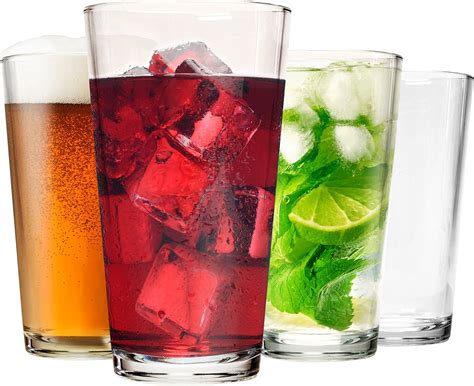 GLASSMONGER Set of 12 - Drinking Glasses 16 oz Highball Glasses India ...