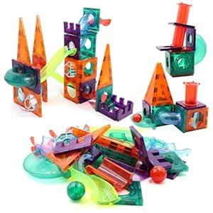 Chanak 48 PCS Magnetic Tiles Building Set for Kids, STEM Educational ...