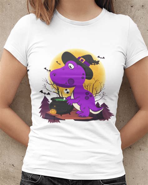 Halloween Shirts For Women, Funny Dinosaur Shirt, Witch T Rex