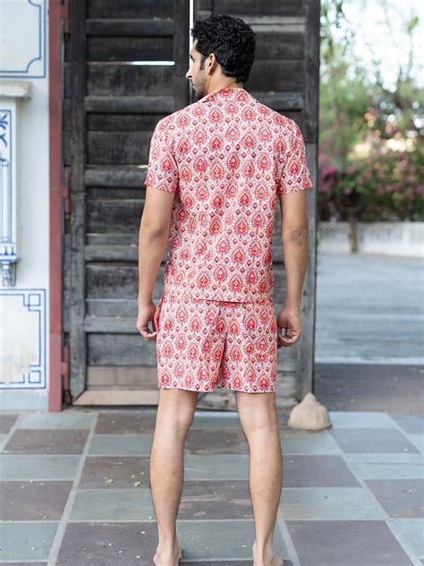 Buy Multi Printed Cuban Collar Crepe Co-ord Set | Tistabene