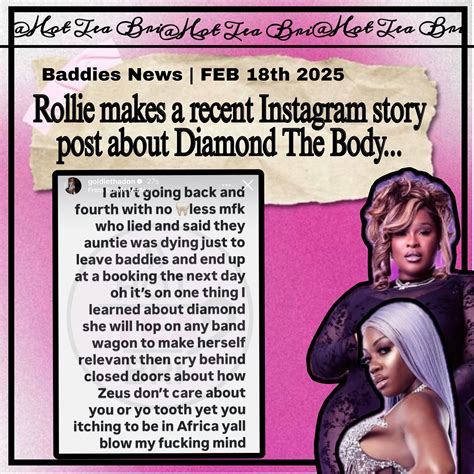Hot Tea Bri | #DiamondTheBody and #Rollie confirmed on the Baddies reunion hit list ?👀 # ...