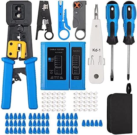 BUYFLUX Crimping Tool, RJ45 Wire Cutter, Tool Kit, Cat5 Cat5e Cat6 ...