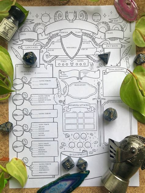 Dnd 5e character sheet printable download for dungeons and dragons 5th ...