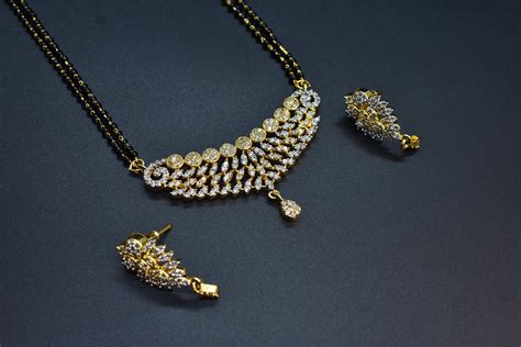 Nyra Gold Polish CZ Designer Mangalsutra Set – Trinkwinkjewels