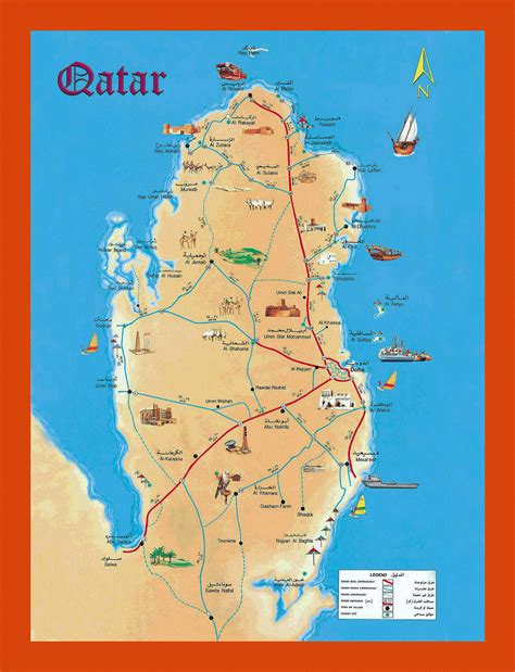 Tourist map of Qatar | Maps of Qatar | Maps of Asia | GIF map | Maps of the World in GIF format ...