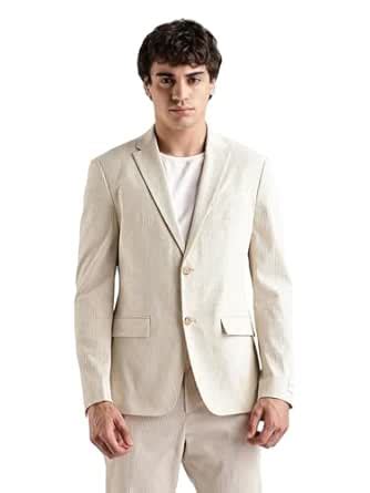 Buy Textured Cotton Single Breasted Blazer at Amazon.in