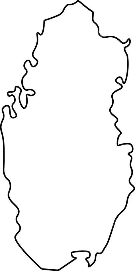 Map Of Qatar Outline Map Atlas Line Vector, Map, Atlas, Line PNG and Vector with Transparent ...
