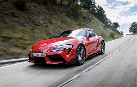 Wallpaper road, coupe, speed, slope, Toyota, Supra, the fifth ...
