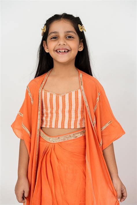Orange Cowl Skirt Set – Easestudio