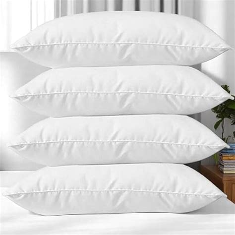 Microfiber Pillows Set of 4 Height Adjustable with Stripes for Sleeping ...