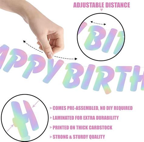 KatchOn, Iridescent Happy Birthday Banner Prestrung India | Ubuy