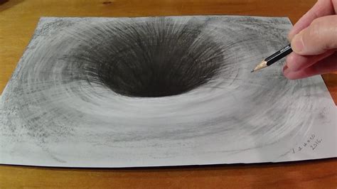 Drawing a 3D Black Hole - How to Draw Round Hole - Anamorphic Trick Art ...
