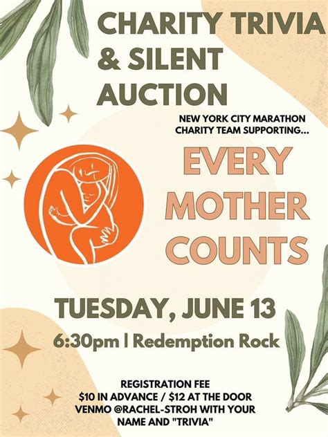 Trivia Night Fundraiser for Every Mother Counts, Redemption Rock ...