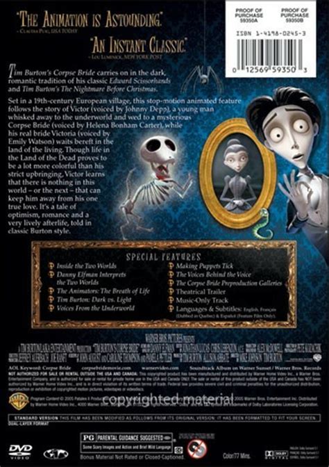 Image result for Tim Burton's Corpse Bride DVD Menu