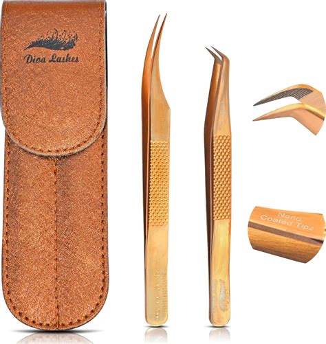 Amazon.com : Anti-Slip Fiber Tip Lash Tweezers for Eyelash Extensions ...