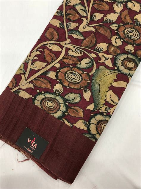 kalamkari printed Tussar silk saree – VIKA Boutique