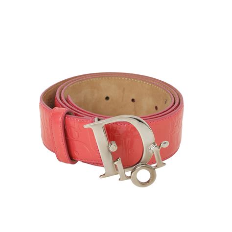 Shop Pre-Owned Authentic Christian Dior Pink Oblique Patent Leather ...