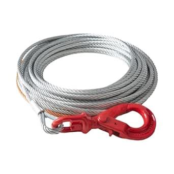 VEVOR Galvanized Steel Winch Cable, 3/8" x 75' - Wire Rope with Hook ...