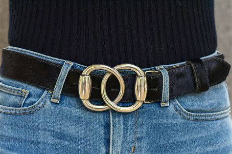 Luxury Black Cowhide Belt For Trousers - Peachy Belts