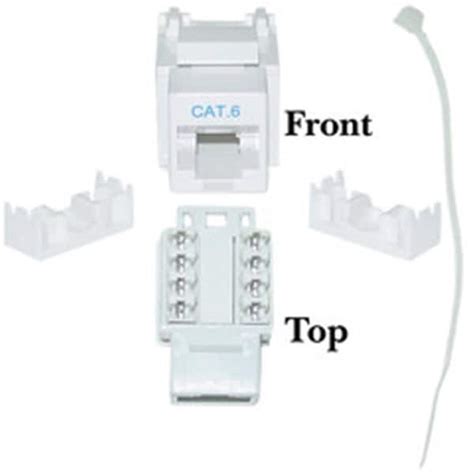 Cable Wholesale Cat6 Keystone Jack White RJ45 Female to 110 Punch Down ...