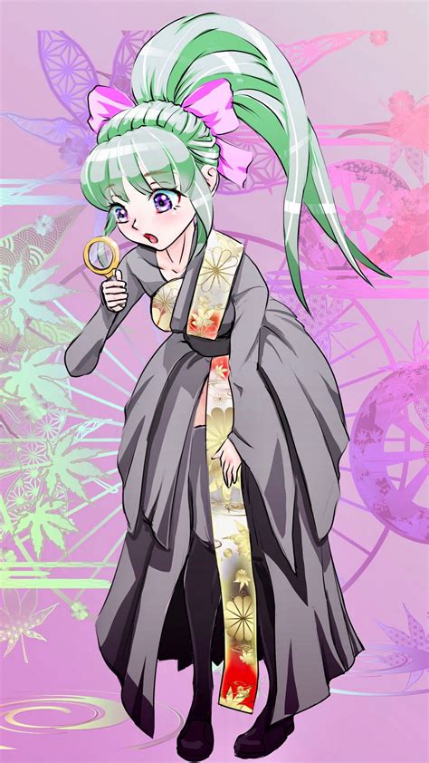 Download wallpaper 1080x1920 girl, magnifier, search, kimono, anime ...