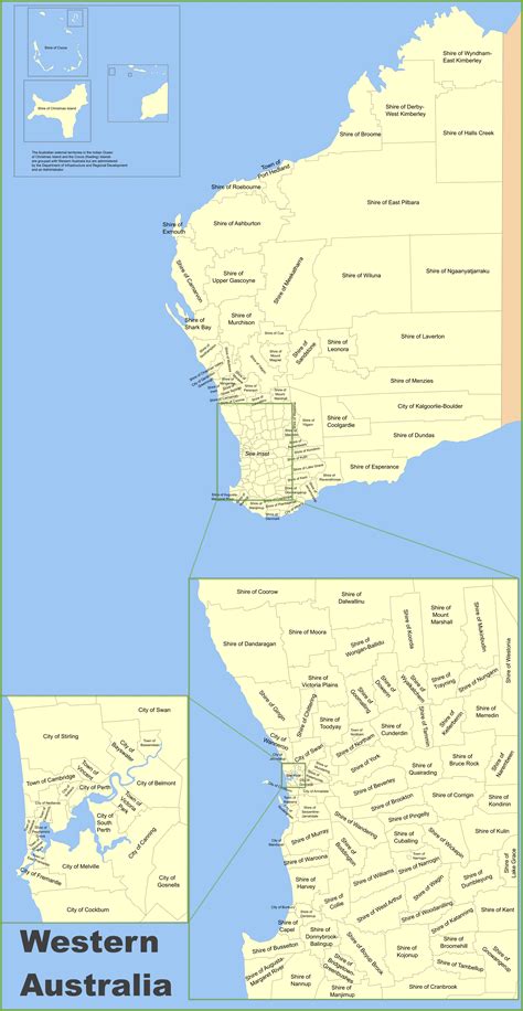 Western Australia local government area map - Ontheworldmap.com