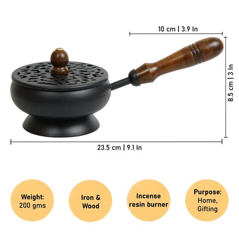 Buy Black Dhoop Burner - Elegant Incense Holder – Pujalane