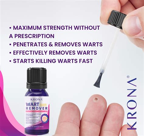 KRONA Gel líquido de acción rápida de máxima resistencia, removedor de verrugas, removedor de ...