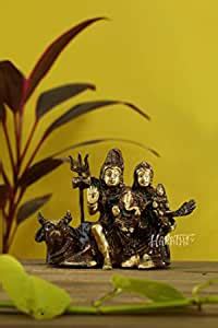 Buy Brass Shiva Parvati Ganesh Kartik and Nandi Family Murti Idol by ...