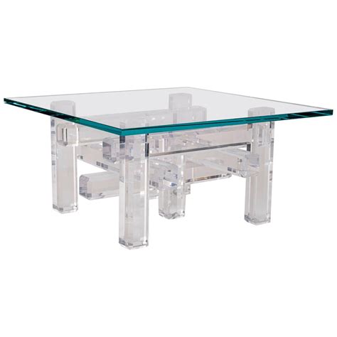 Sculptural Glass Block Cocktail Table at 1stDibs