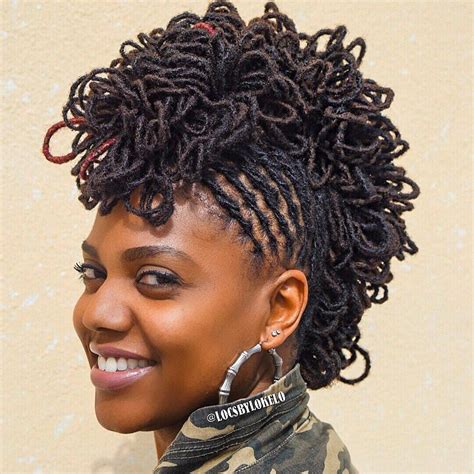 Mohawk with Loopy Faux Locs | Natural hair styles, Hair styles, Womens ...
