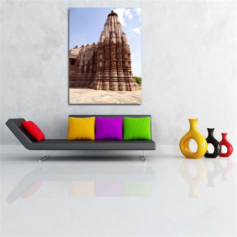 Khajuraho Temples Canvas Painting Synthetic Frame – ArtzFolio.com