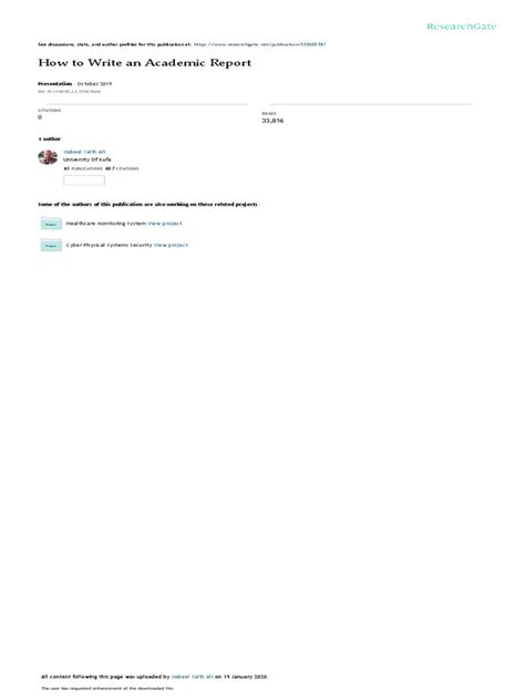 Image result for Academic Repport Example