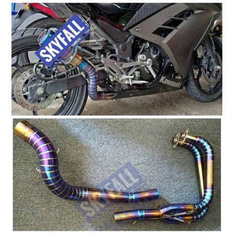 Jual Pipa Leher KNALPOT NINJA 250 FI N250 KARBU KOBRA BLUEMOON BIRU ...