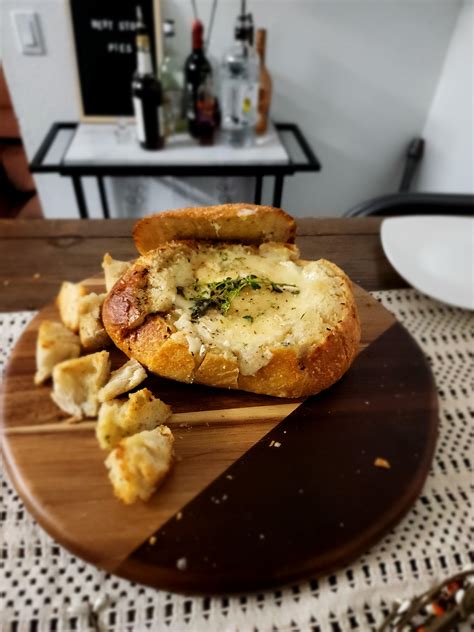 My kind of bread bowl. Double cream Brie : r/Cheese