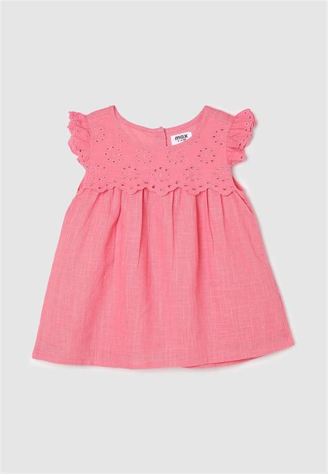Buy Girls Schiffli Detailed Flutter Sleeves Woven Top Online at just Rs ...