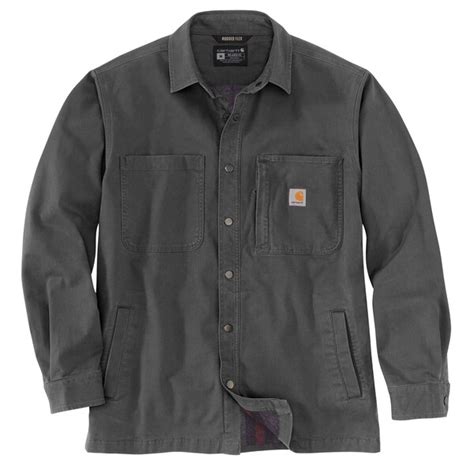Carhartt Rugged Flex Relaxed Fit Canvas Fleece-Lined Snap-Front Shirt ...