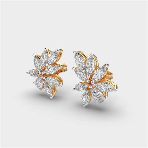 Buy Marquise Brilliance Fusion Diamond Ear Studs At Jewelbox