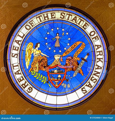 Great Seal of the State of Arkansas Editorial Image - Image of stained ...