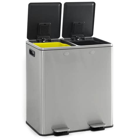 Fencer Wire Dual Trash Can with Double Lid, Trash and Recycle Bins ...