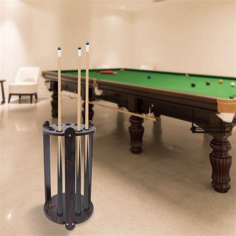 9-Holes Wooden Billiard Rack Pool Cue Rack Stick Holder Floor Stand ...