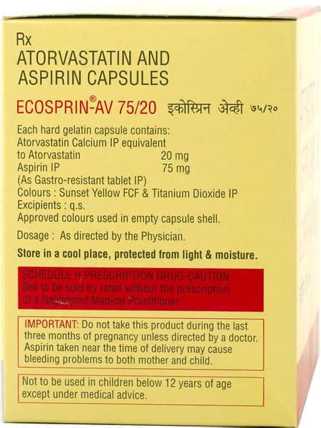 Ecosprin AV 75/20 Capsule: Uses, Side Effects, Price, Dosage & More ...
