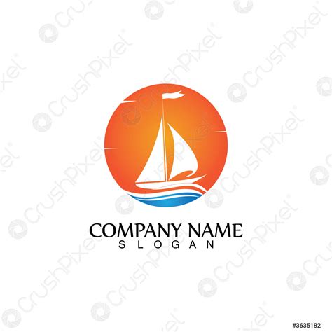 Ocean cruise linear ship silhouette simple linear logo-vector - stock vector 3635182 | Crushpixel