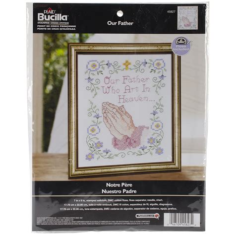 Bucilla Stamped Cross Stitch Kit (7 x 9-Inch), 45827 Our Father ...
