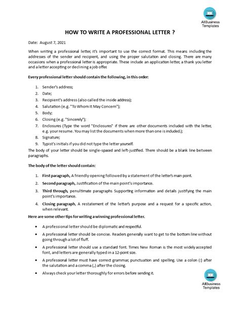 Image result for Letter Format Example