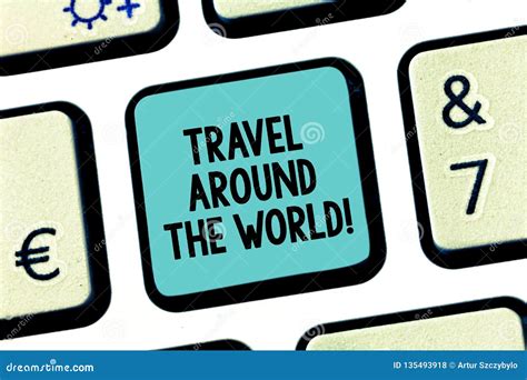 Handwriting Text Travel Around the World. Concept Meaning Traveling ...