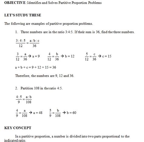 Image result for How to Solve Partitive Proportion