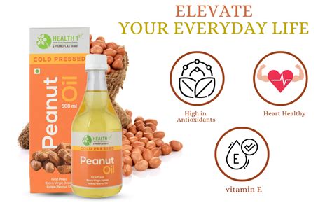 HEALTH 1st Cold Pressed Peanut Oil, 500 ml : Amazon.in: Grocery ...