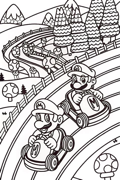 Mario Kart 7 Coloring Pages Mario Kart Coloring Pages For Kids